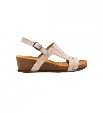 Art I Live beige leather sandals -Height 4,5cm wedge