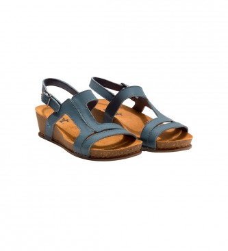 Art Leather Sandals 1932 I Live blue -Weight 4,5cm wedge height