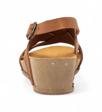 Art Sandali in pelle marrone vivo del 1934