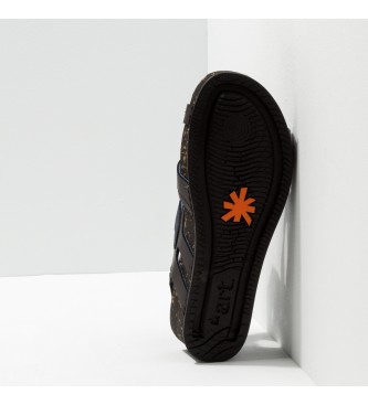 Art Sandlias de couro Preto Encerado I Imagino preto -Altura: 4,5cm