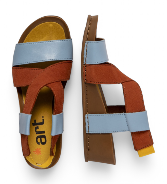 Art Sandalias de piel 1944 I Imagine azul, naranja