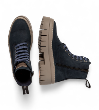 Art Skórzane buty za kostkę 1953 Amberes navy