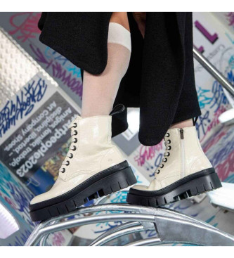 Art Botins em pele 1953 Amberes bege