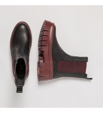 Art Leather ankle boots 1954 Nappa Black-Burgundy/Amber