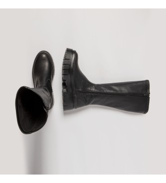 Art 1956 Amberes bottes en cuir noir - Hauteur des semelles 5cm