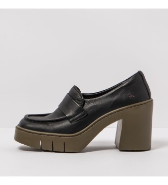 Art Sapatos Berna em pele preta -Altura do salto: 9cm- -Altura: 9cm 