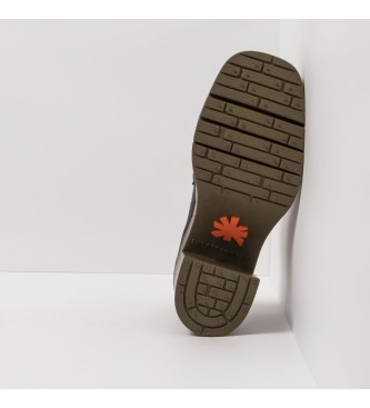 Art Sapatos Berna em pele preta -Altura do salto: 9cm- -Altura: 9cm 