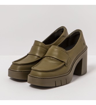 Art Berna zielone skórzane buty - wysokość: 9cm- obcas 