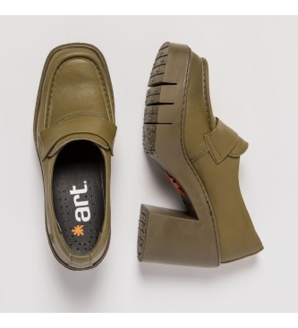 Art Berna green leather shoes -Height heel: 9cm- -Heel: 9cm 