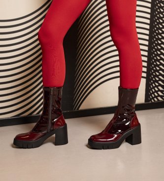 Art Lederstiefeletten 1973 Bern bordeauxrot