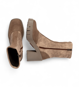 Art Skórzane buty za kostkę 1973 Berna beżowy