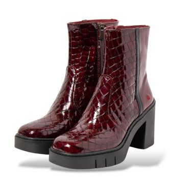 Art Stiefeletten aus Leder 1974 Berna bordeaux
