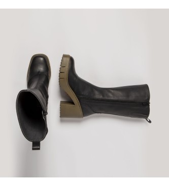 Art Stivali in pelle nera Nappa del 1976 - altezza tacco: 9 cm