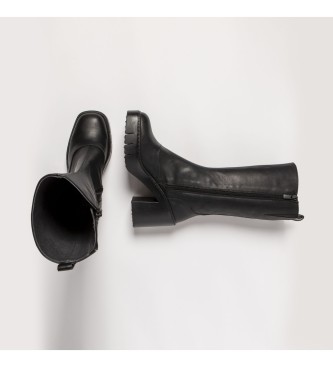 Art Stivali in pelle nera Nappa del 1976 - altezza tacco: 9 cm