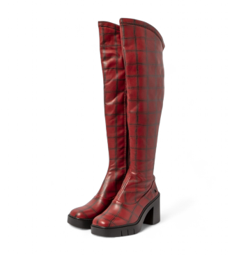 Art Botas de couro 1978F vermelho