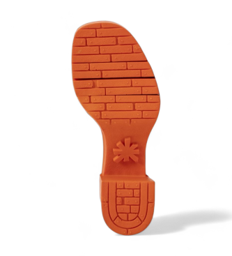 Art Eivissa črni usnjeni sandali -Višina pete 8,5 cm