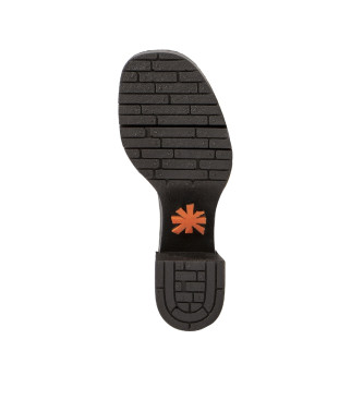 Art 1990 Eivissa black leather sandals -Height heel 8.5cm