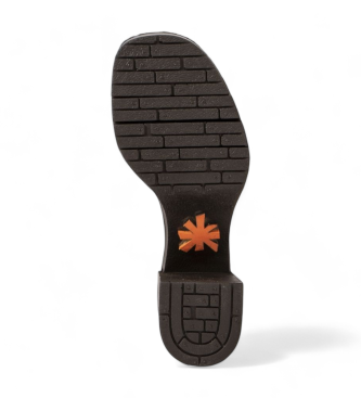 Art Eivissa rjavi usnjeni sandali -Višina pete 8,5 cm