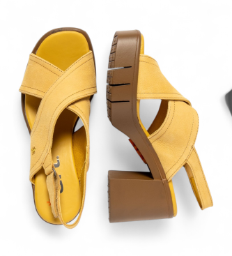 Art Sandalias de Piel 1990 Eivissa amarillo