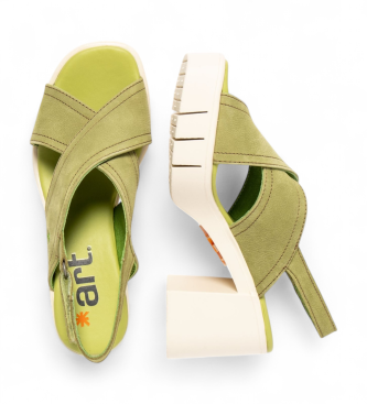 Art Sandalias de Piel 1990 Eivissa verde