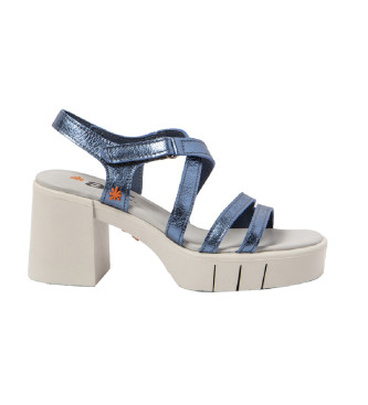 Art 1992F Eivissa blue leather sandals -Heel height 8,5cm