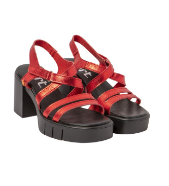 Art Skórzane sandały 1992F Eivissa czerwone - Wysokość obcasa 8,5cm
