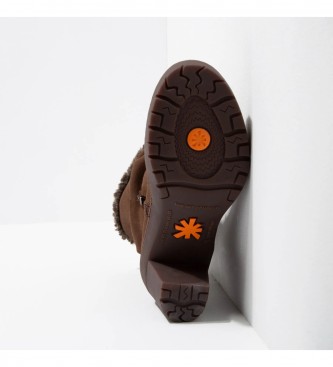 Art Botas de couro para tornozelo 1757 Viagem Marrom -Altura do calcanhar 7,5cm