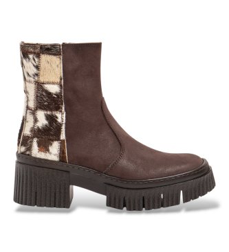 Art Botins de couro 1374S Patchwork marrom
