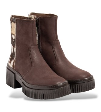 Art Botins de couro 1374S Patchwork marrom