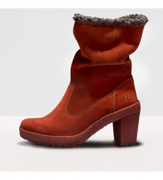 Art Travel Red leather ankle boots -Heel height 7,5cm