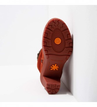 Art Botas de couro para tornozelo Viagem Vermelho -Altura do calcanhar 7,5cm