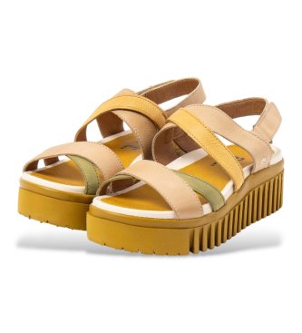 Art Sandalias Brighton de piel amarillo