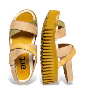 Art Sandalias Brighton de piel amarillo