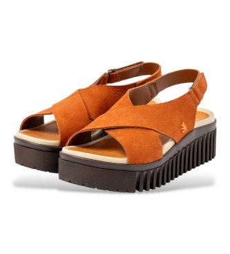 Art Skórzane sandały 1574 Brighton pomarańczowe