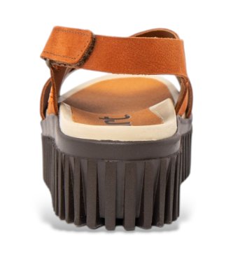 Art Skórzane sandały 1574 Brighton pomarańczowe