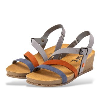 Art Sand�lias de couro 1930 I Live multicoloridas