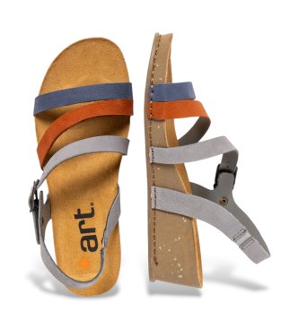 Art Sand�lias de couro 1930 I Live multicoloridas