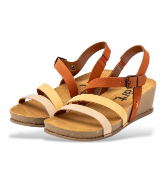 Art Sand�lias de couro 1930 I Live multicoloridas