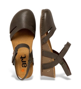 Art Leather Sandals 1931 I Live Brown greenish brown