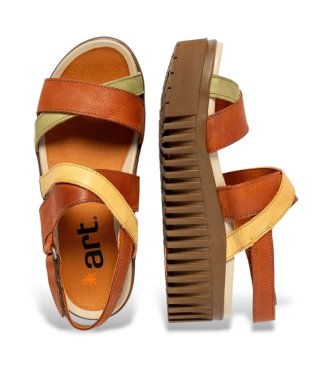 Art Sand�lias de Couro Brighton Multicoloridas