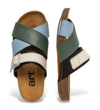 Art Multi Foliage-Cloud Ledersandalen mehrfarbig