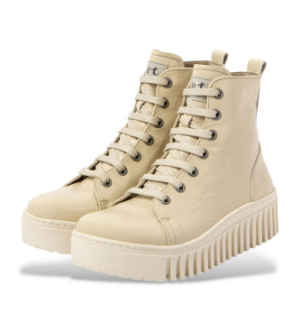 Art Skórzane buty treningowe 1513 kremowe