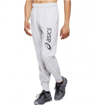 Asics Pantalon de survêtement à grand logo gris