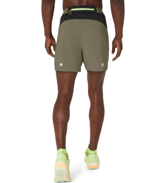 Asics Krótki Fujitraill Print 5In zielony