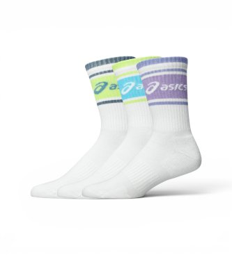 Asics Pack 3 Sokken Logo Crew wit