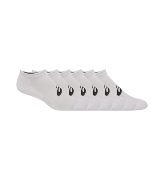 Asics Lot de 6 paires de chaussettes invisibles blanches