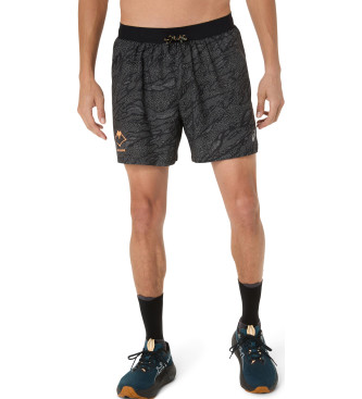 Asics Krótki Fujitraill Print 5In czarny
