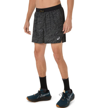 Asics Krótki Fujitraill Print 5In czarny
