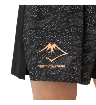 Asics Krótki Fujitraill Print 5In czarny