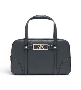 A|X Armani Exchange Teksturirana torbica z dvojnim ro?ajem in snemljivim pa??kom ?rna